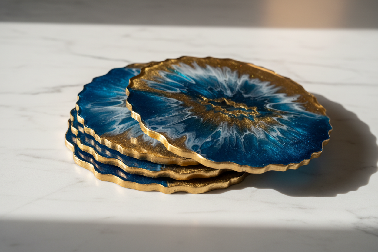 45-Degree Angle - Stacked Coasters Showing Depth