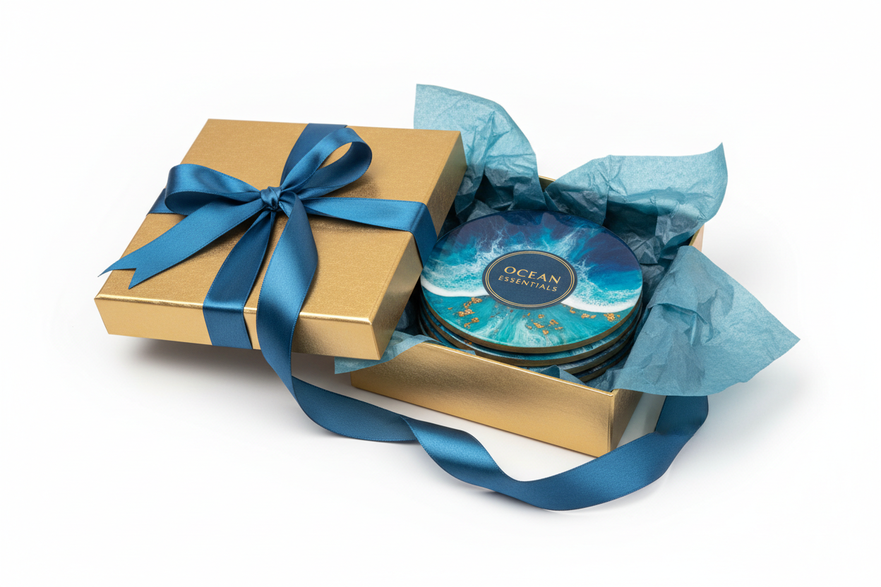 Gift Packaging - Premium Gold Box Presentation