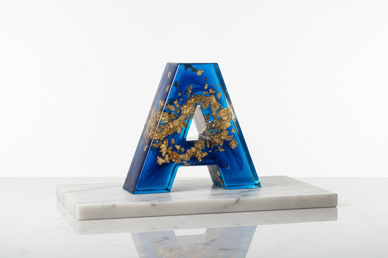 Hero - Single Peristage Blue Resin Letter A