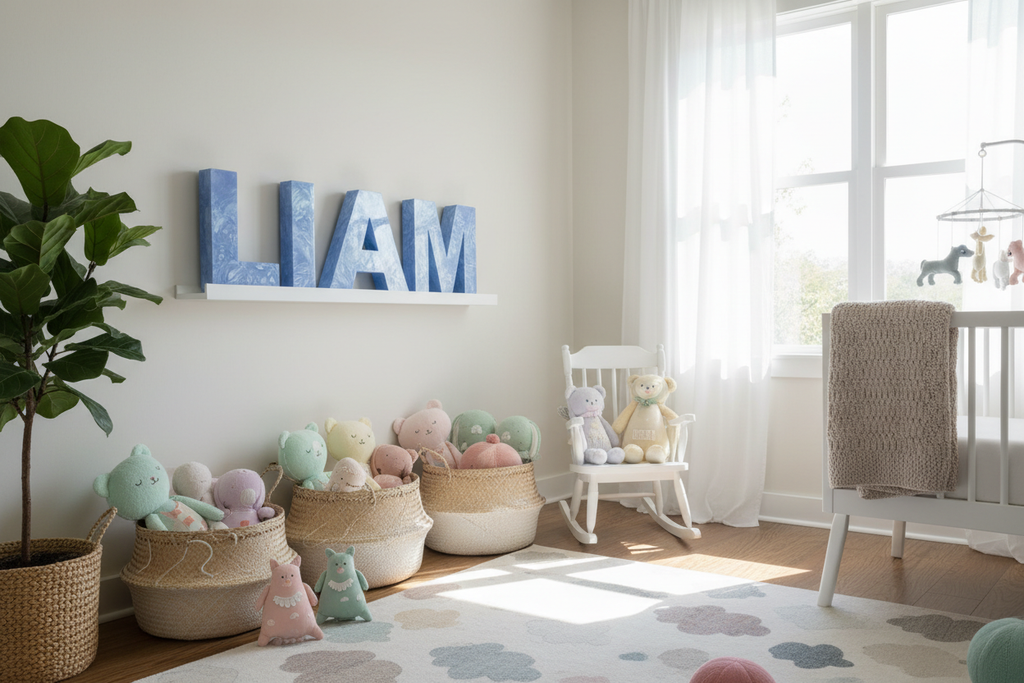 Nursery Room - Baby Name Letters on Shelf