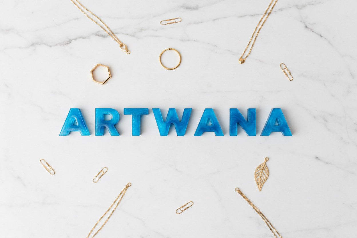 Brand Flat Lay - ARTWANA Letters with Gold Accessories