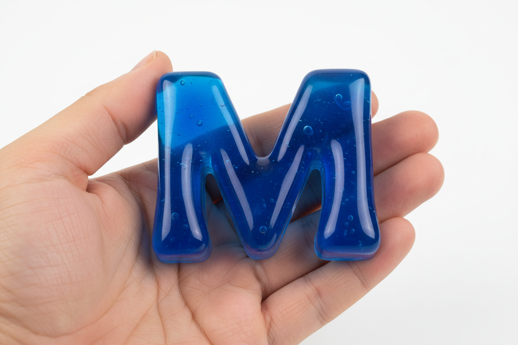 Size Reference - Hand Holding Letter M