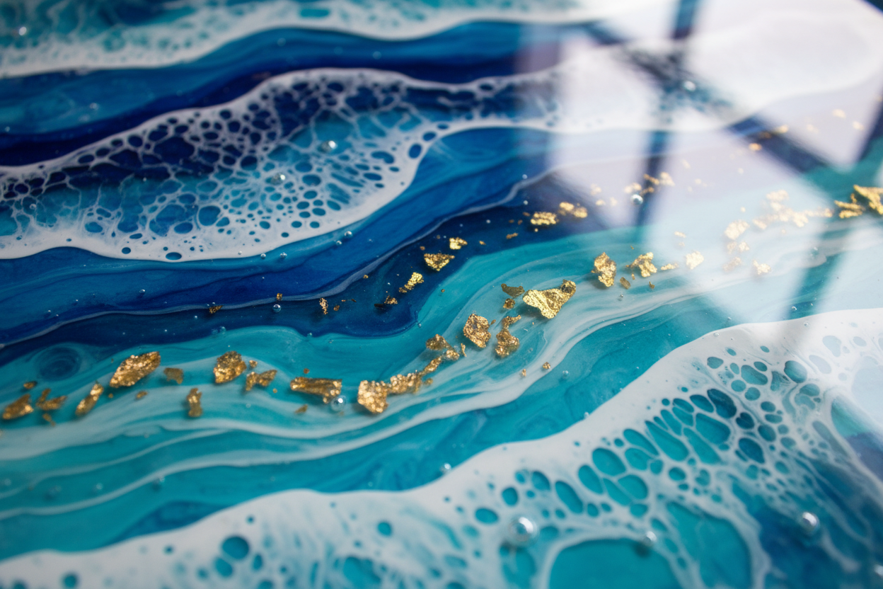 Ocean Wave Resin Tray - Macro Detail