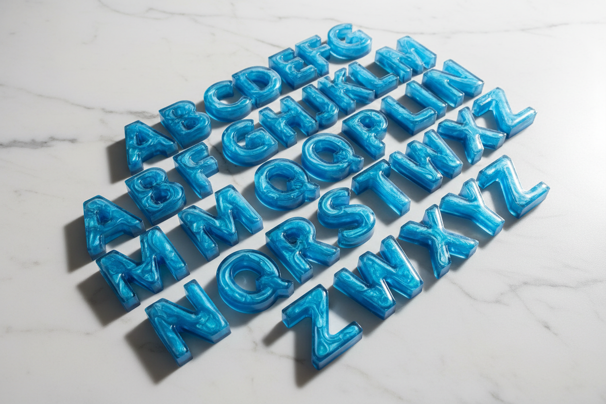 45-Degree Angle - Multiple Letters Artistic Arrangement