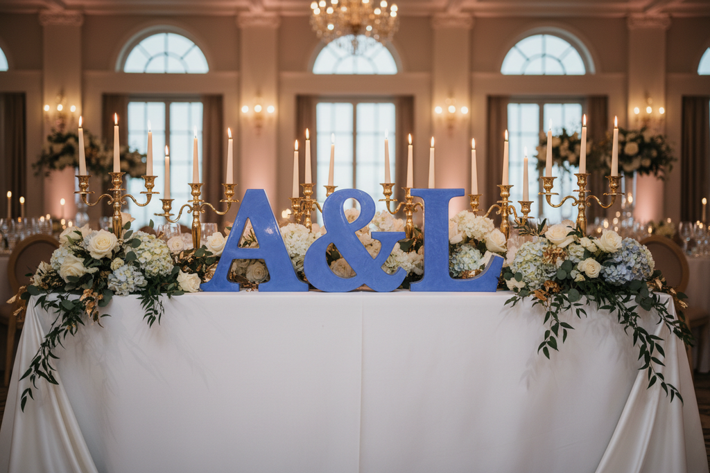 Wedding Decor - Couple Initials on Wedding Table
